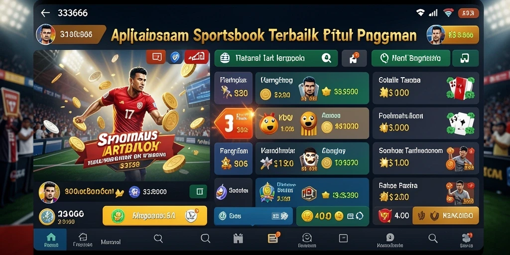 Tampilan utama aplikasi 333666 dengan berbagai jenis taruhan.