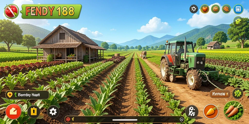 Tampilan gameplay FENDY188 yang menawan saat bercocok tanam.