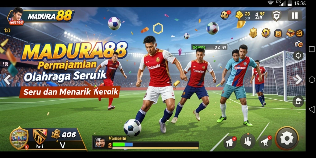 Tampilan gameplay seru dari MADURA88 yang memperlihatkan aksi olahraga.