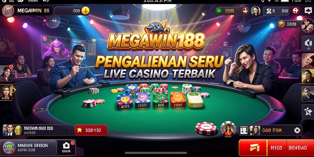 Tampilan gameplay Live Casino yang mendebarkan di MEGAWIN188.