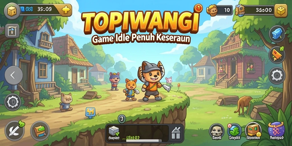 Tampilan gameplay menarik dalam TOPIWANGI dengan elemen Idle yang menyenangkan.